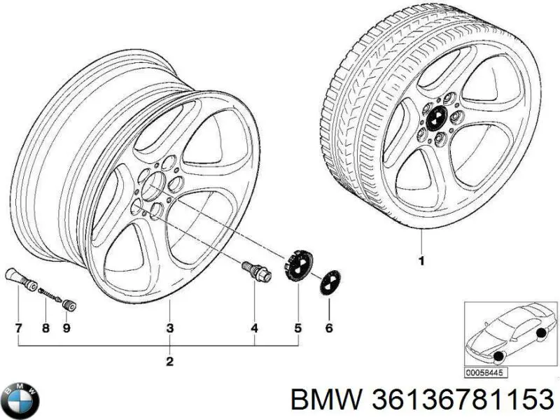 36130406333 BMW tornillo de rueda