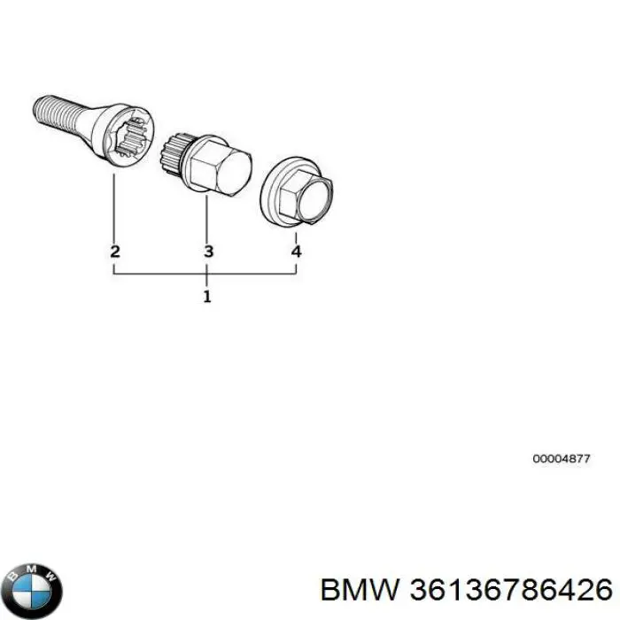 36136762005 BMW tornillo de rueda