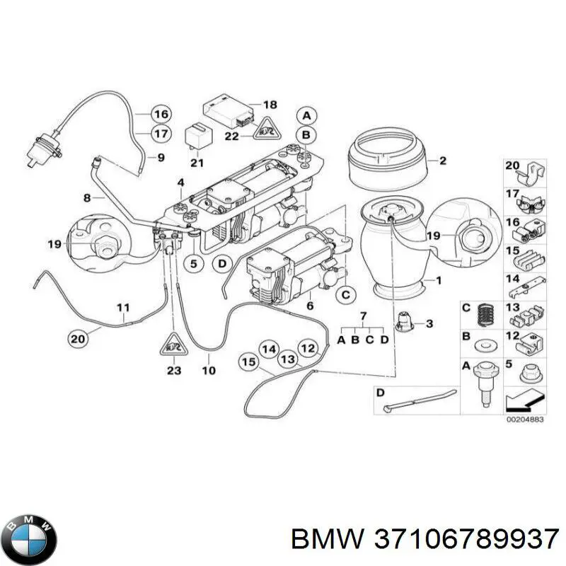 Comprar 37106789937 BMW Compresor de suspensión neumática