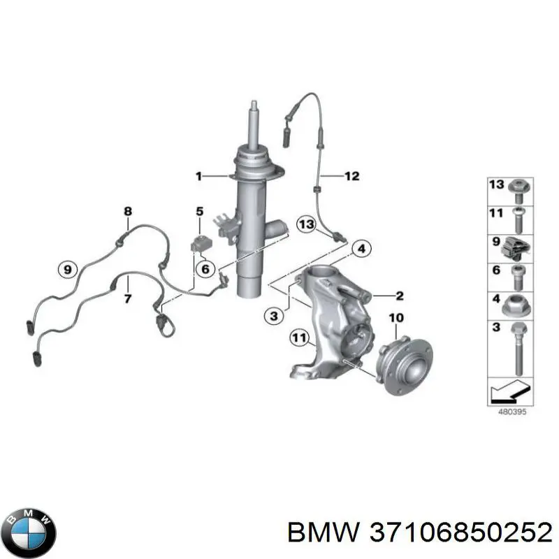 37106850252 BMW amortiguador delantero derecho