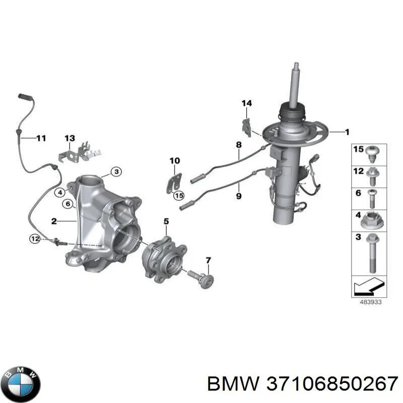 37106850267 BMW amortiguador delantero izquierdo