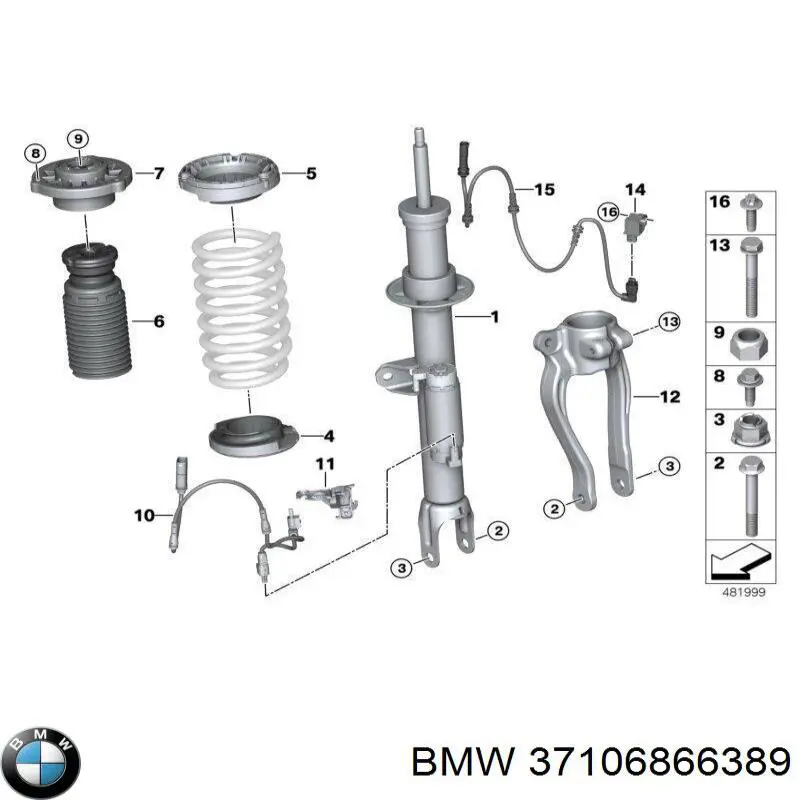 37106866389 BMW amortiguador delantero izquierdo