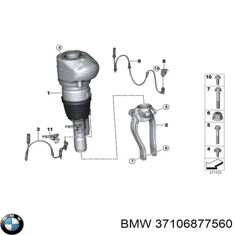 37106877560 BMW amortiguador delantero derecho