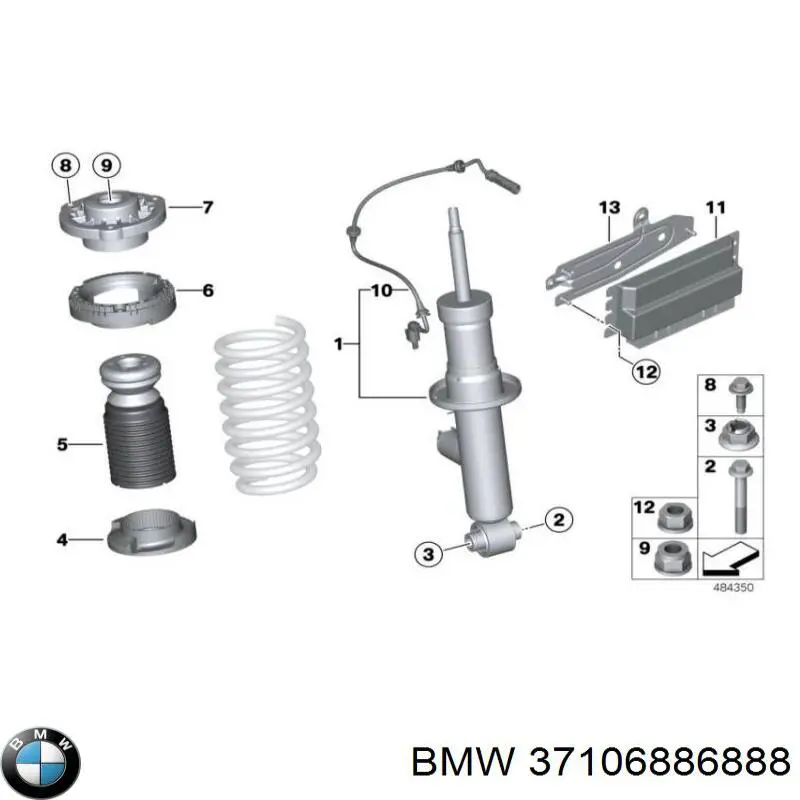 Comprar 37106886888 BMW Amortiguador trasero derecho