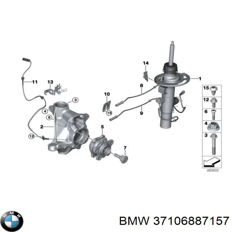 37106887157 BMW amortiguador delantero izquierdo