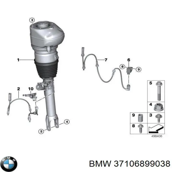 37106899038 BMW amortiguador delantero derecho