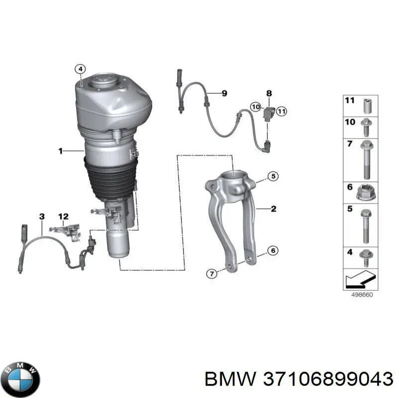 37106899043 BMW amortiguador delantero izquierdo