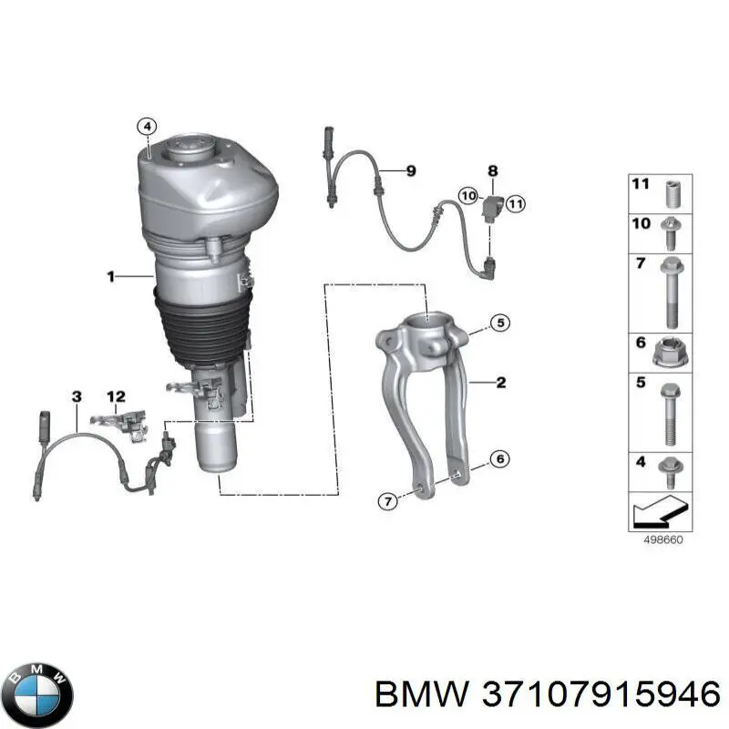 6874598 BMW amortiguador delantero derecho