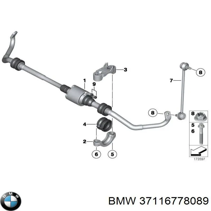 Barra estabilizadora de la suspensión trasero BMW 7 sedán (F01, F02, F03, F04) (2008 - 2015) precio, desde 175,00 EUR