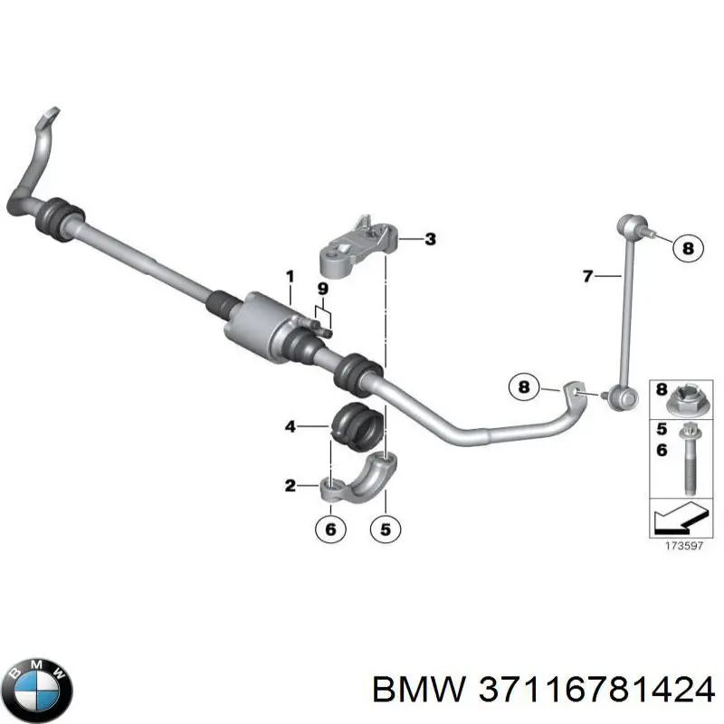 Barra estabilizadora de la suspensión trasero BMW 37116781424 precio, desde 270,07 EUR