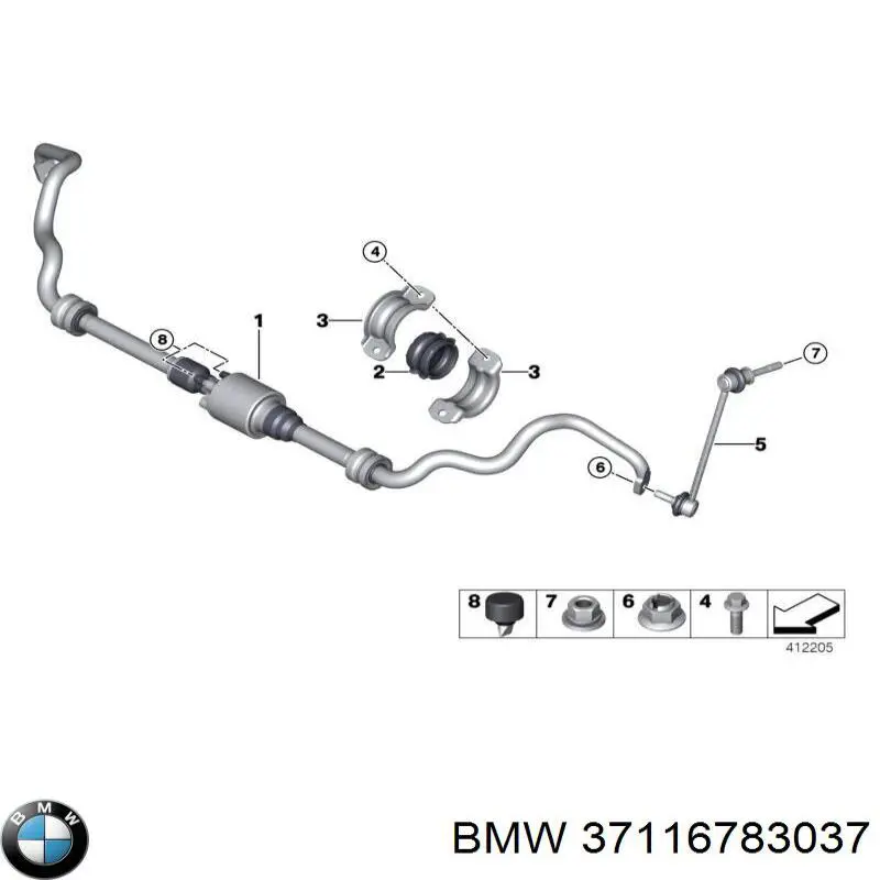 Estabilizador delantero BMW 37116783037 precio, desde 146,65 EUR