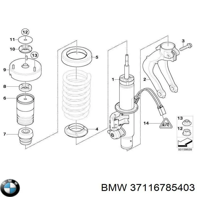 Amortiguador eje delantero izquierda para BMW X6 (E71)