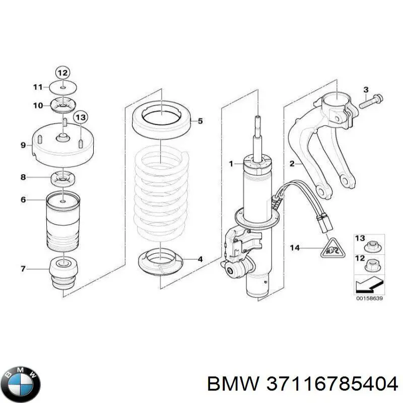amortiguador frontal derecho para BMW X6 (E71)