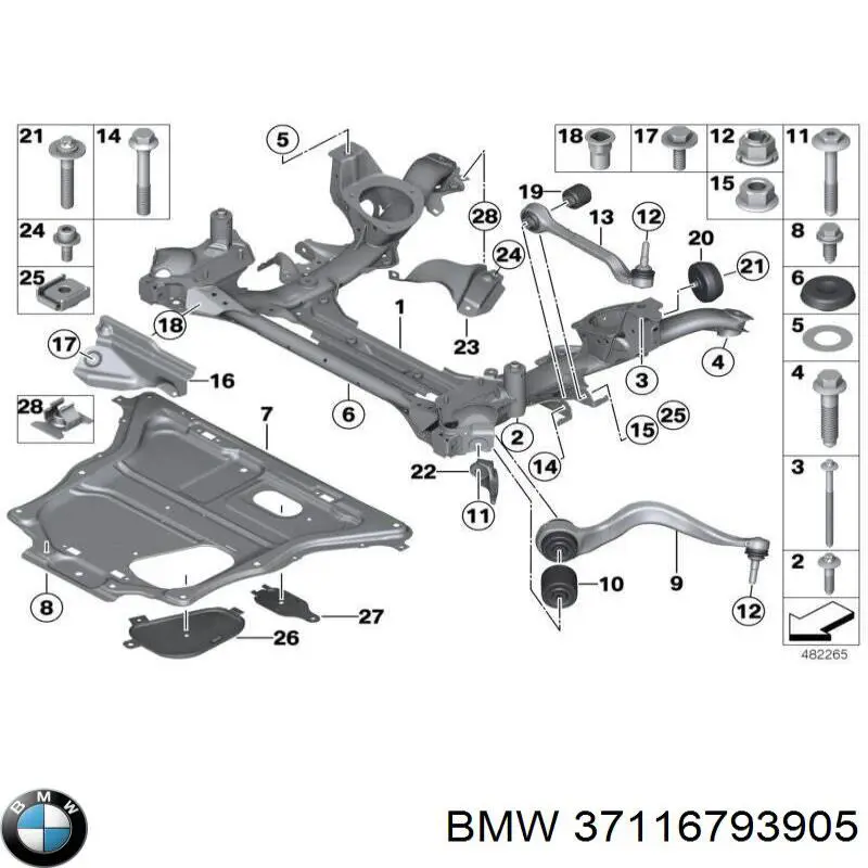 37116793905 BMW amortiguador delantero izquierdo