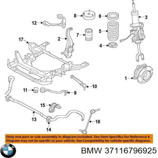 Amortiguador delantero izquierdo BMW 37116796925 precio, desde 519,82 EUR