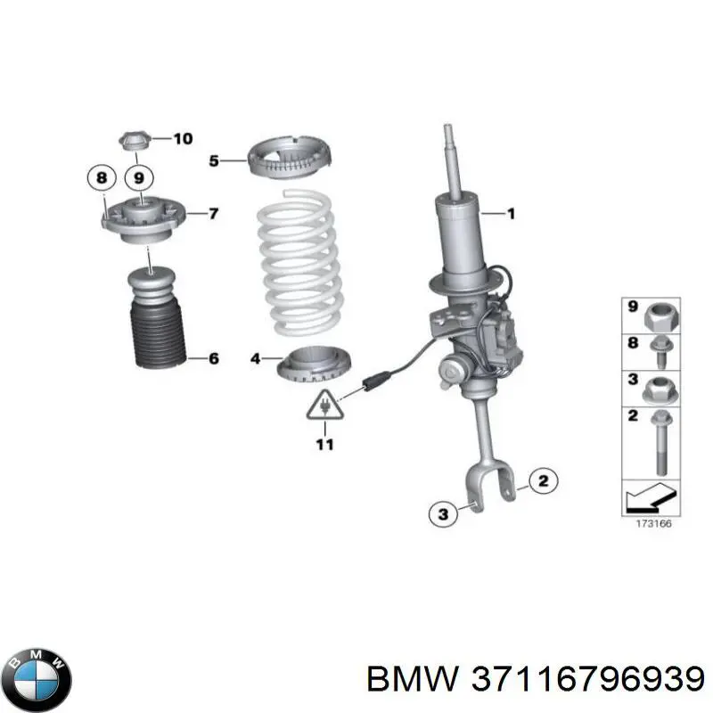 37116796939 BMW Amortiguador frontal izquierdo