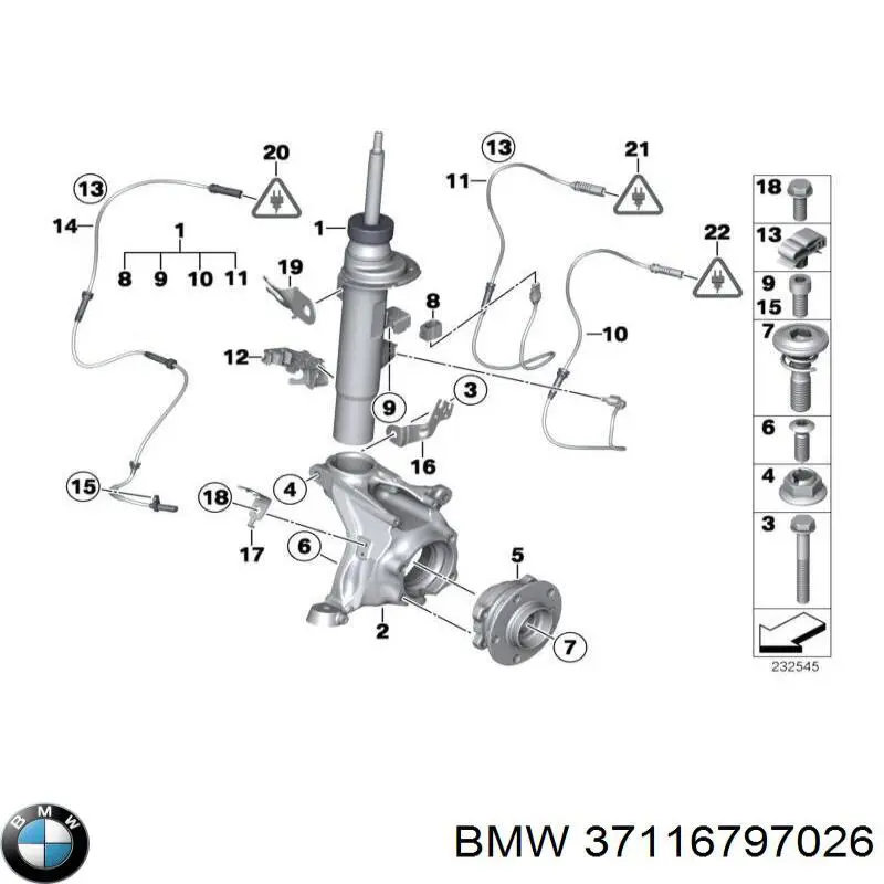 37116797026 BMW amortiguador delantero izquierdo