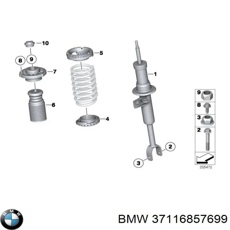 37116857699 BMW Amortiguador eje delantero izquierda