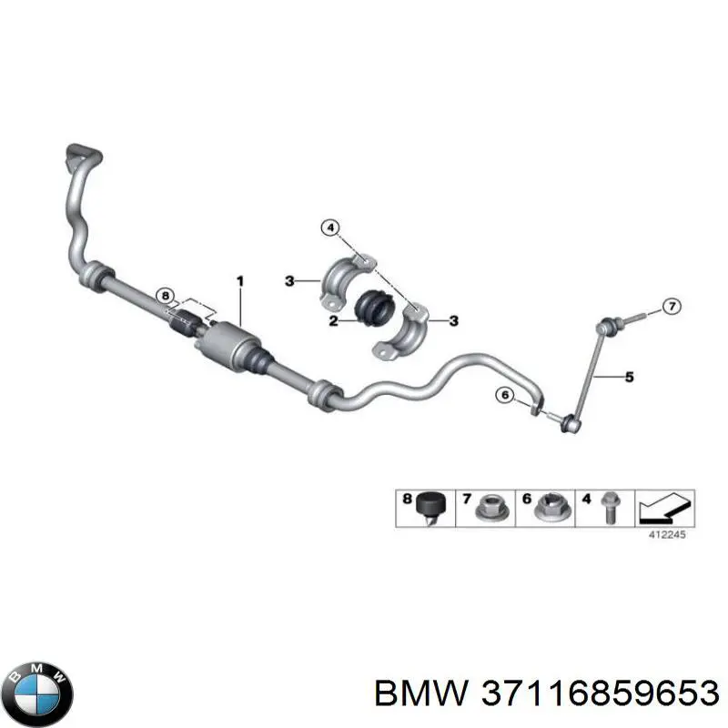 Comprar 37116859653 BMW Bieleta estabilizadora delantera izquierda