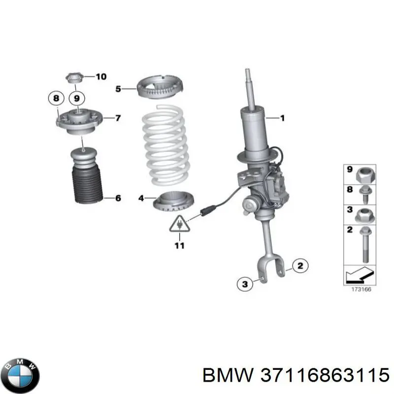 37116863115 BMW amortiguador delantero izquierdo