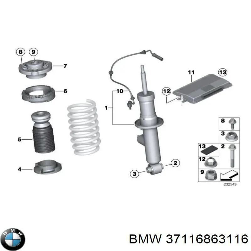 37116863116 BMW amortiguador delantero derecho