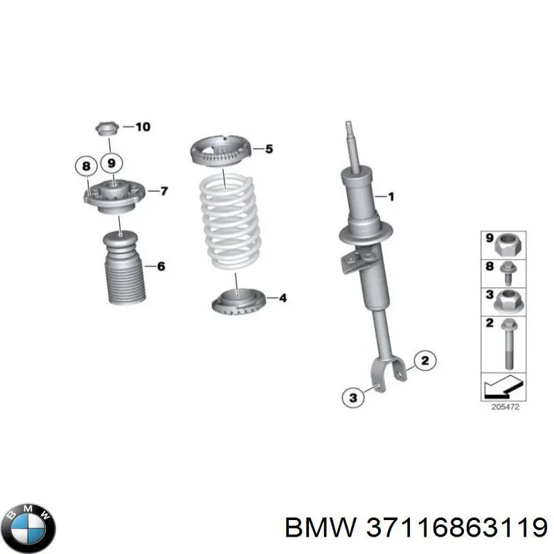 37116863119 BMW amortiguador delantero izquierdo