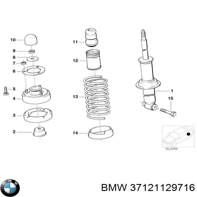 Guardapolvo del amortiguador delantero BMW 37121129716 precio, desde 5,63 EUR