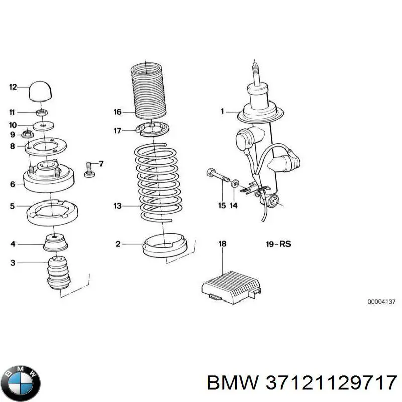 37121129717 BMW copela de amortiguador trasero