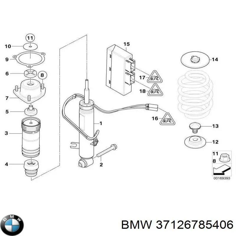 37126785406 BMW amortiguador trasero derecho