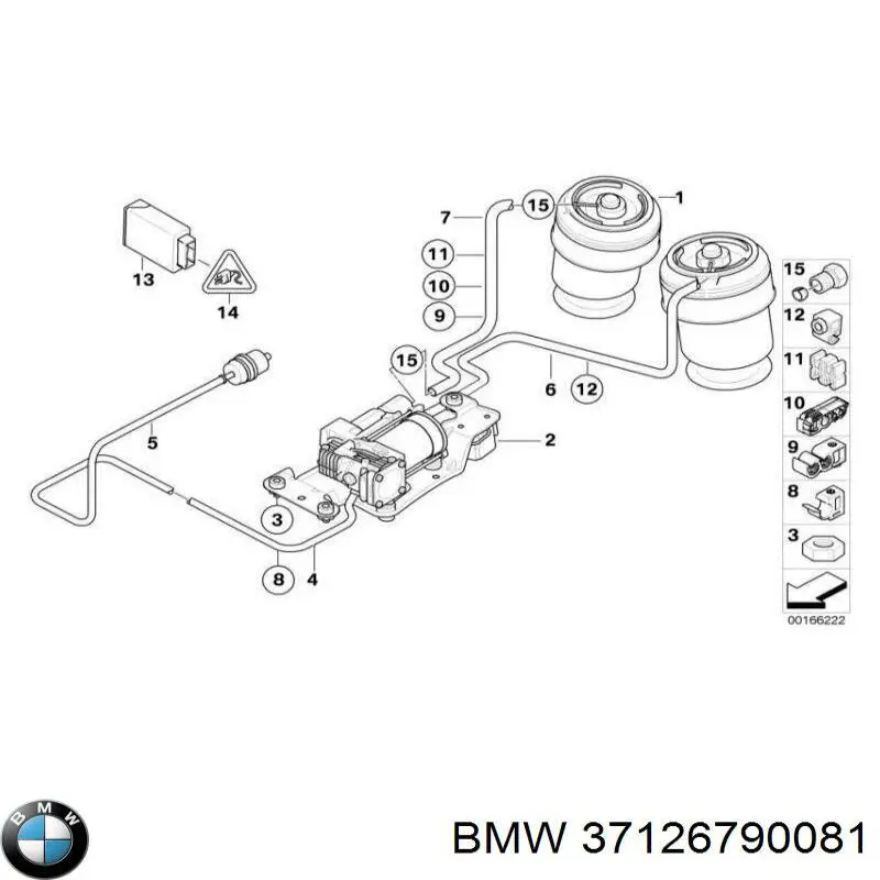 37126790081 BMW muelle neumático, suspensión, eje trasero