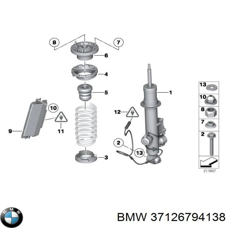 37126790218 BMW amortiguador trasero derecho