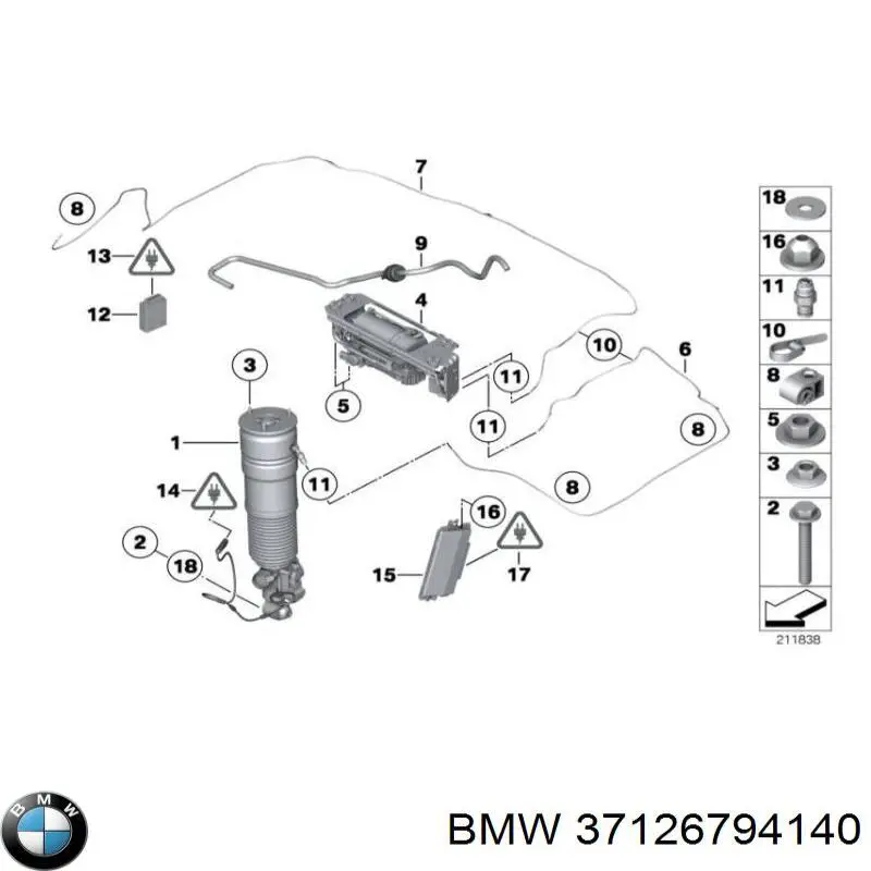 37126794140 BMW amortiguador trasero derecho