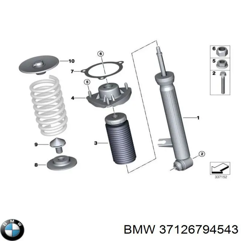 37126794543 BMW muelle neumático, suspensión, eje trasero