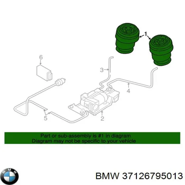Bolsa de aire del eje trasero 37126795013 BMW