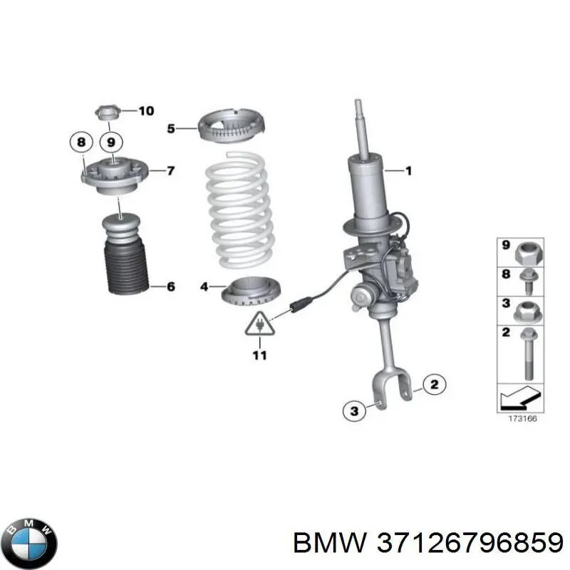 Amortiguador trasero izquierdo para BMW 5 (F10)