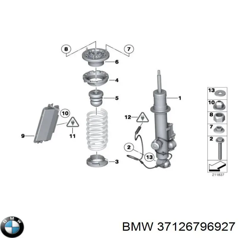 37126796927 BMW amortiguador trasero izquierdo