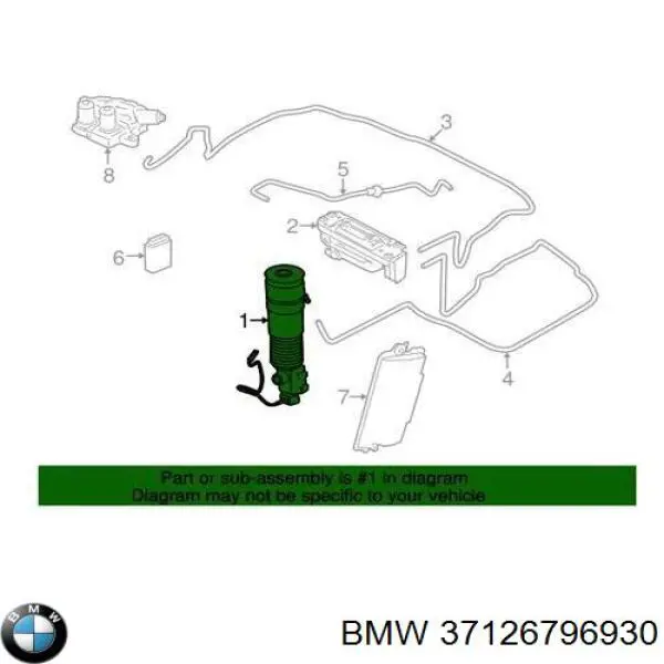 Amortiguador trasero derecho para BMW 7 (F01, F02, F03, F04)