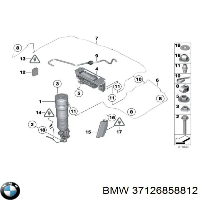 37126858812 BMW amortiguador trasero derecho