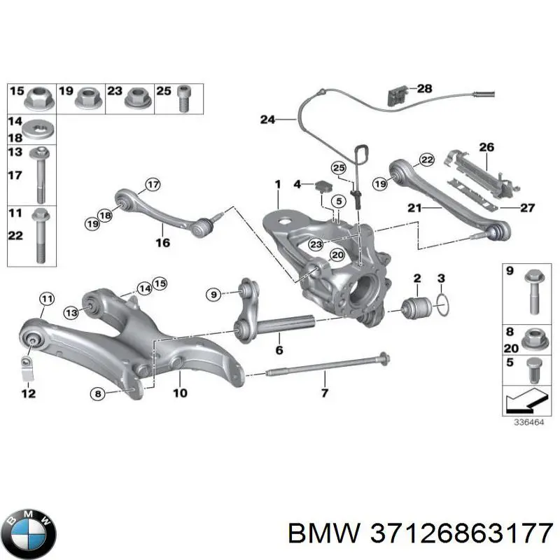 37126863177 BMW amortiguador trasero izquierdo