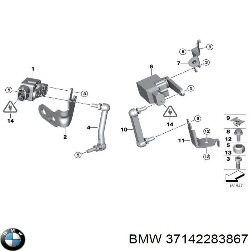 37142283867 BMW barra de sensor de regulación de altura, delantera