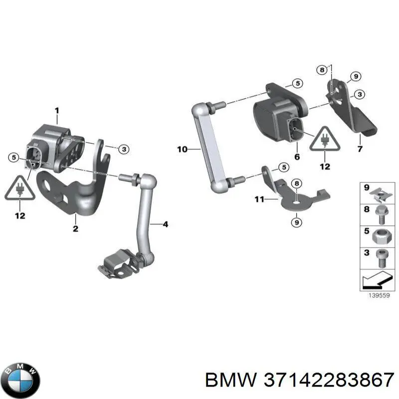 Barra delantera del sensor de nivel de carrocería BMW 37142283867 precio, desde 25,80 EUR