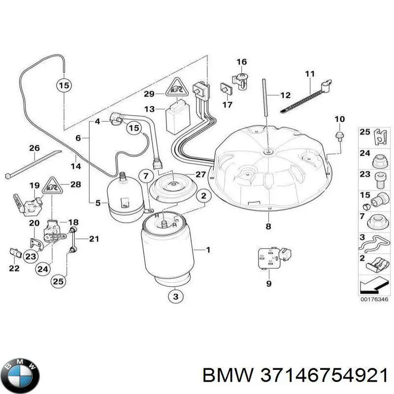 37146754921 BMW sensor, nivel de suspensión neumática, trasero