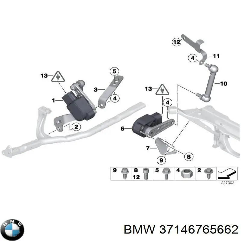 Barra delantera del sensor de nivel de carrocería BMW 37146765662 precio, desde 26,39 EUR
