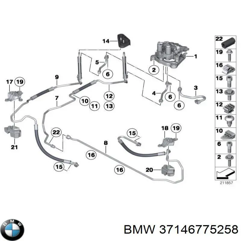 37146775258 BMW válvula de suspensión hidráulica