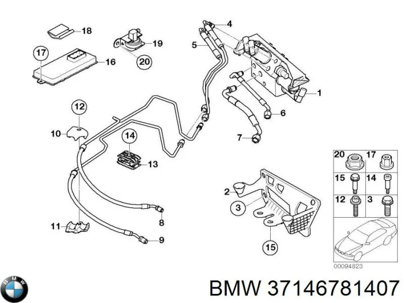 37146781407 BMW sensor de aceleracion longitudinal