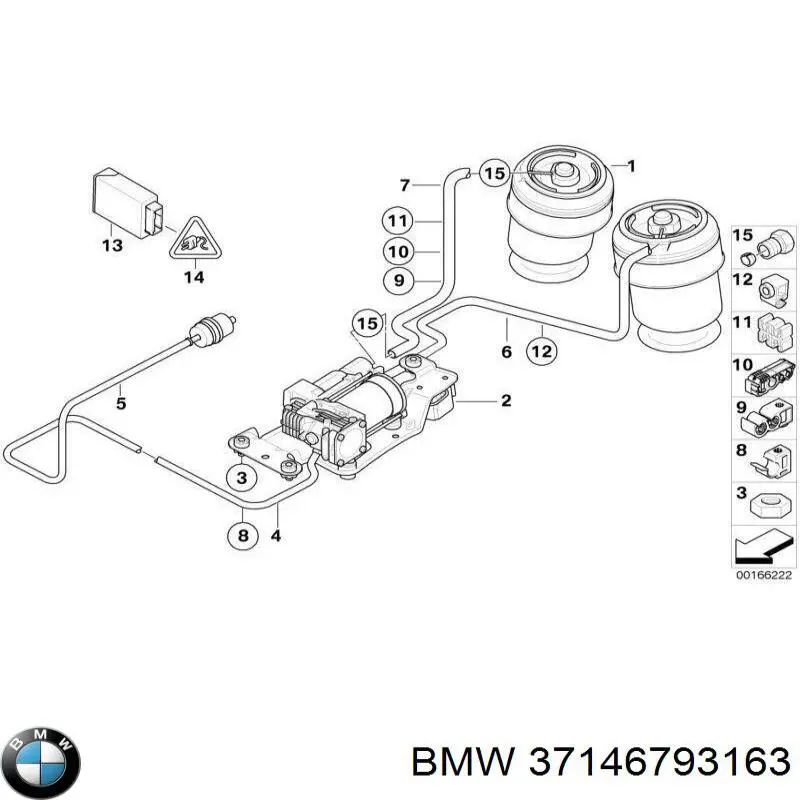 37146793163 BMW unidad de control, suspensión neumática