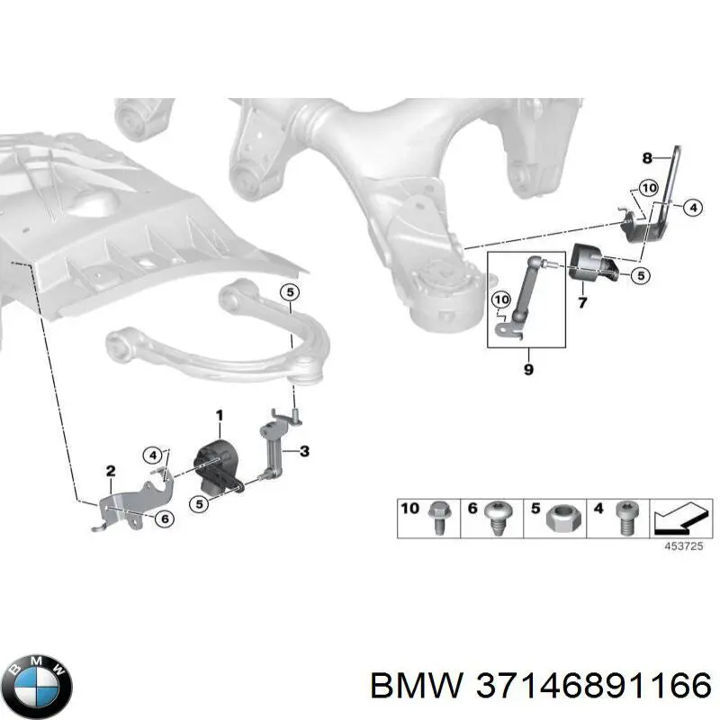 37146891166 BMW Barra delantera del sensor de nivel de carrocería