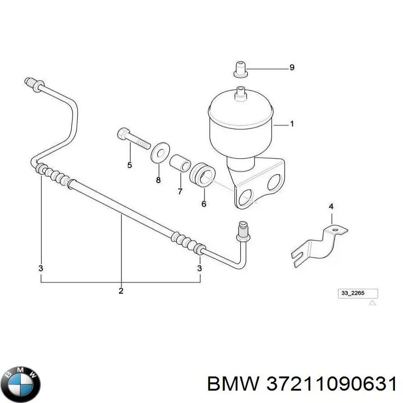 Esfera del amortiguación trasera para BMW 7 (E38)