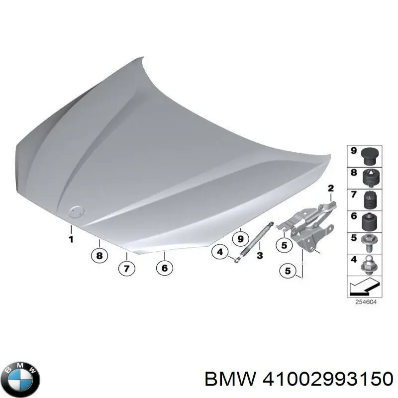 Bisagra de capot derecha para BMW X1 (E84)