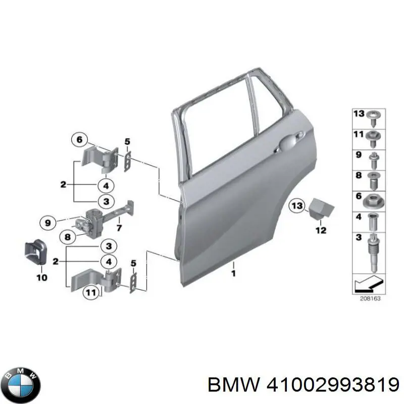 Puerta trasera izquierda para BMW X1 (E84)